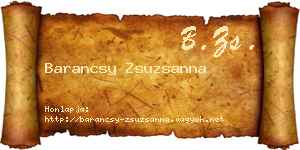 Barancsy Zsuzsanna névjegykártya